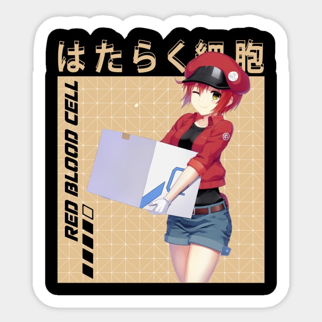 Funny Art Red Blood Cell Comedy Japanese Anime Sticker by QuickMart